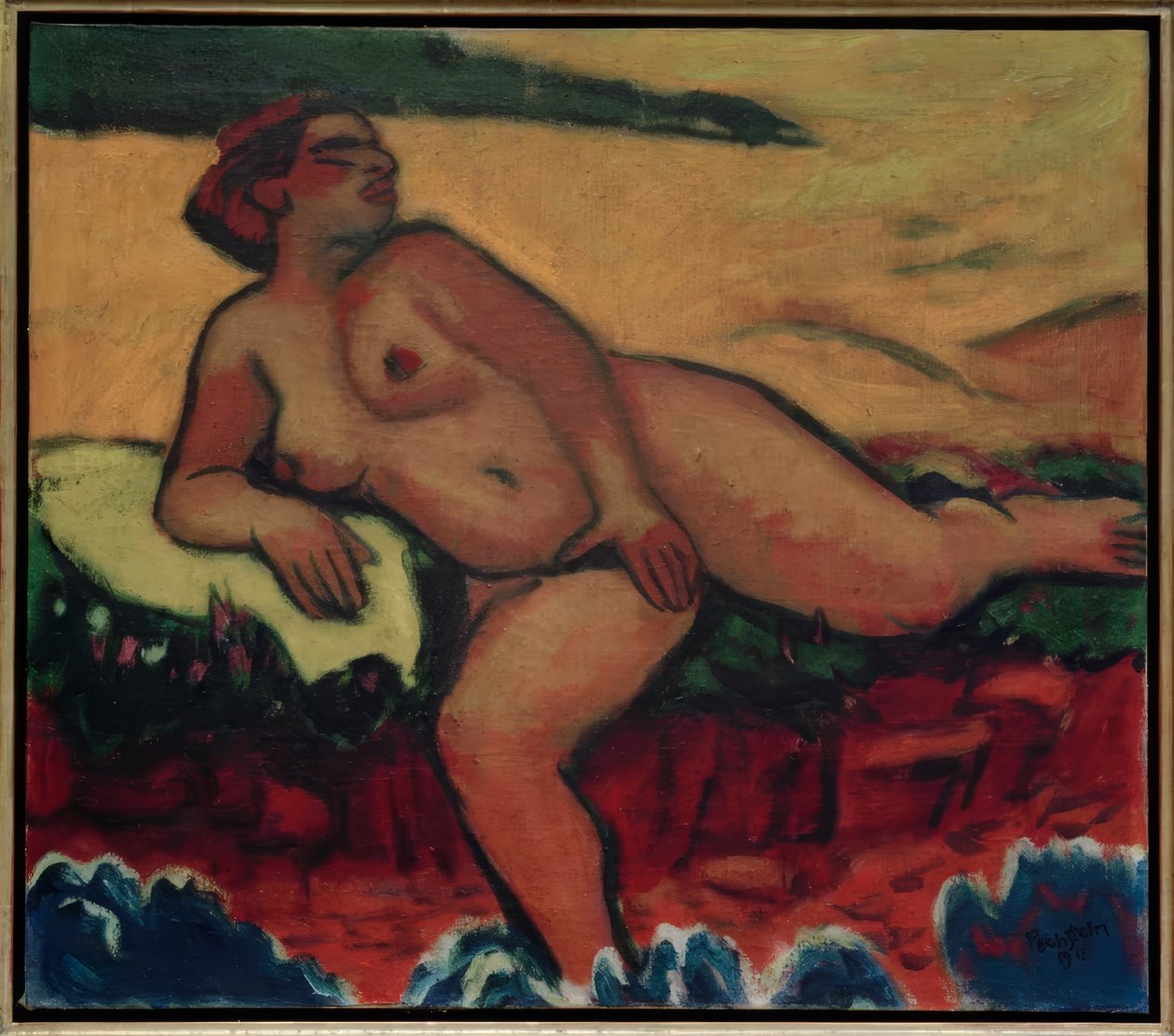 Liggende naken (Nidden) av Max Pechstein