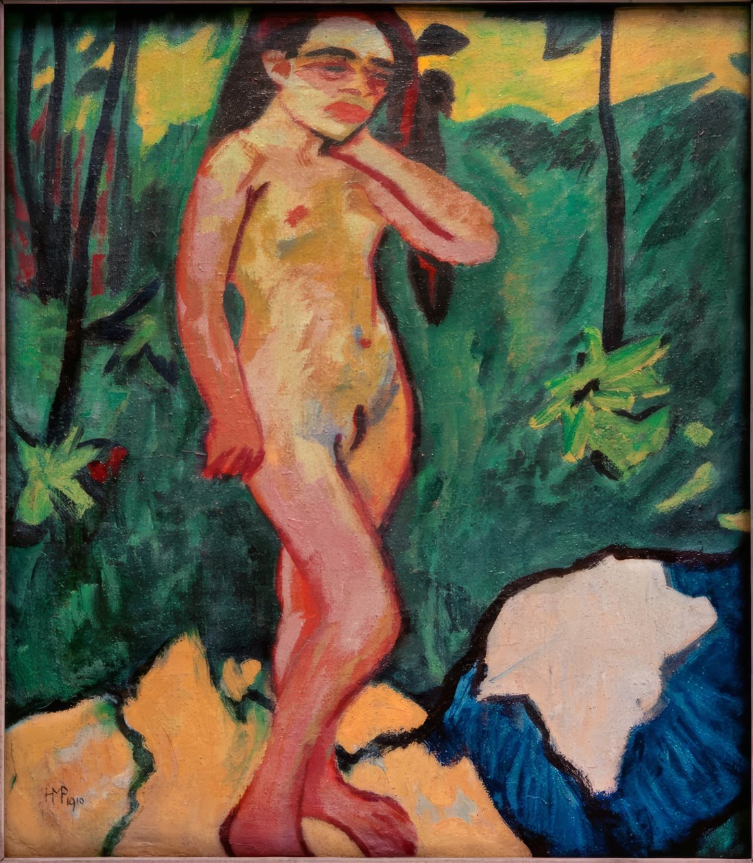 Jente i skogen av Max Pechstein