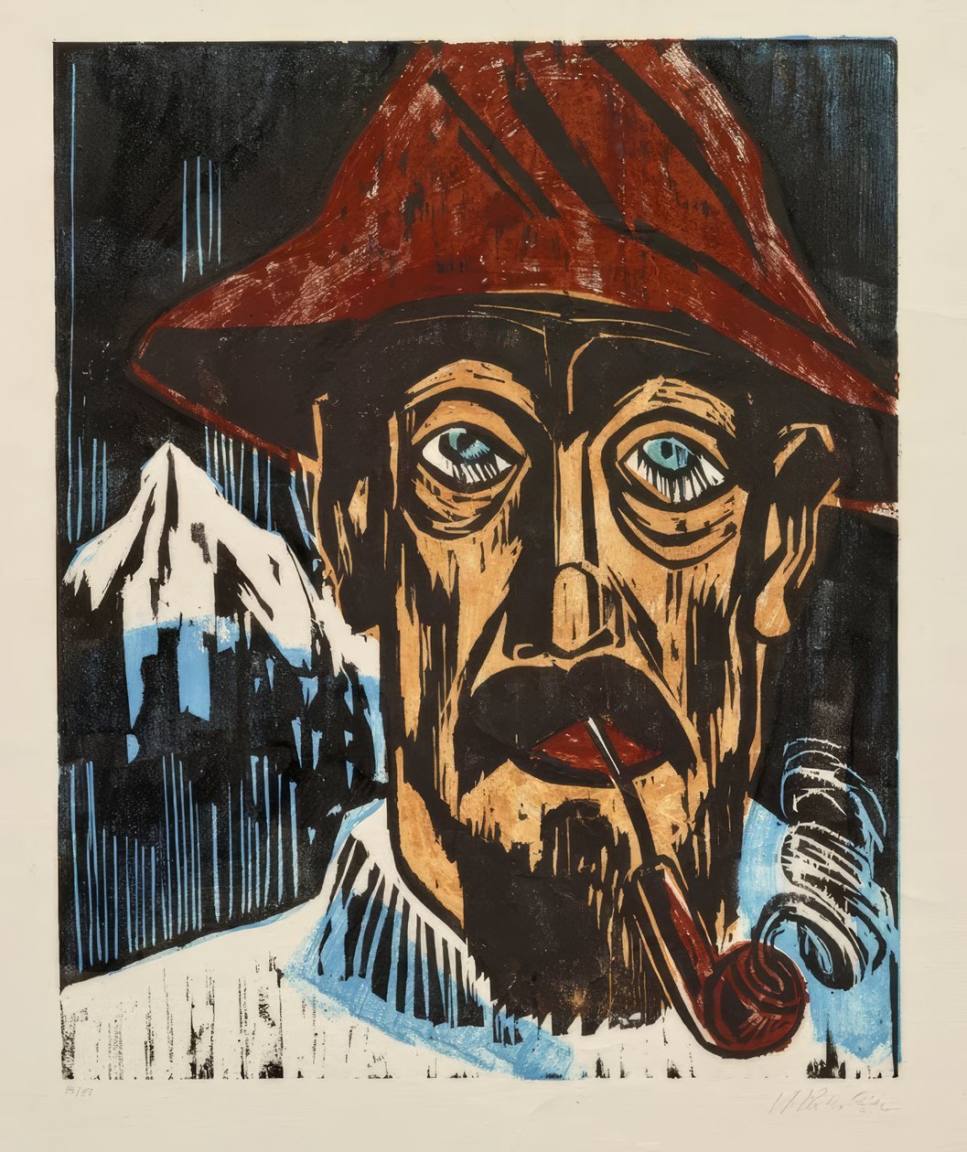 Mann med et rør  av Max Pechstein