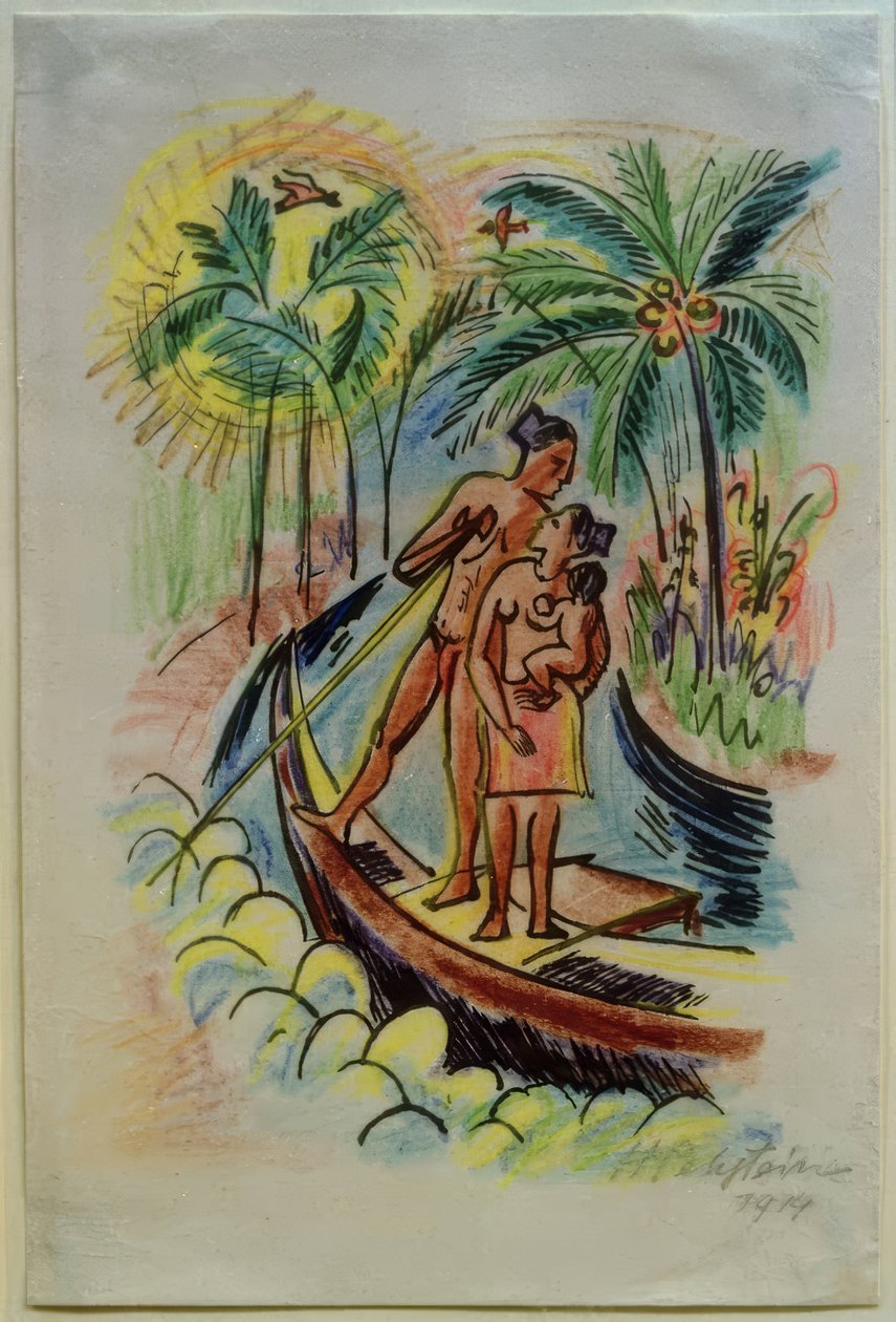 Reisebilder Italia - Sørhavet (Familie i Palau) av Max Pechstein