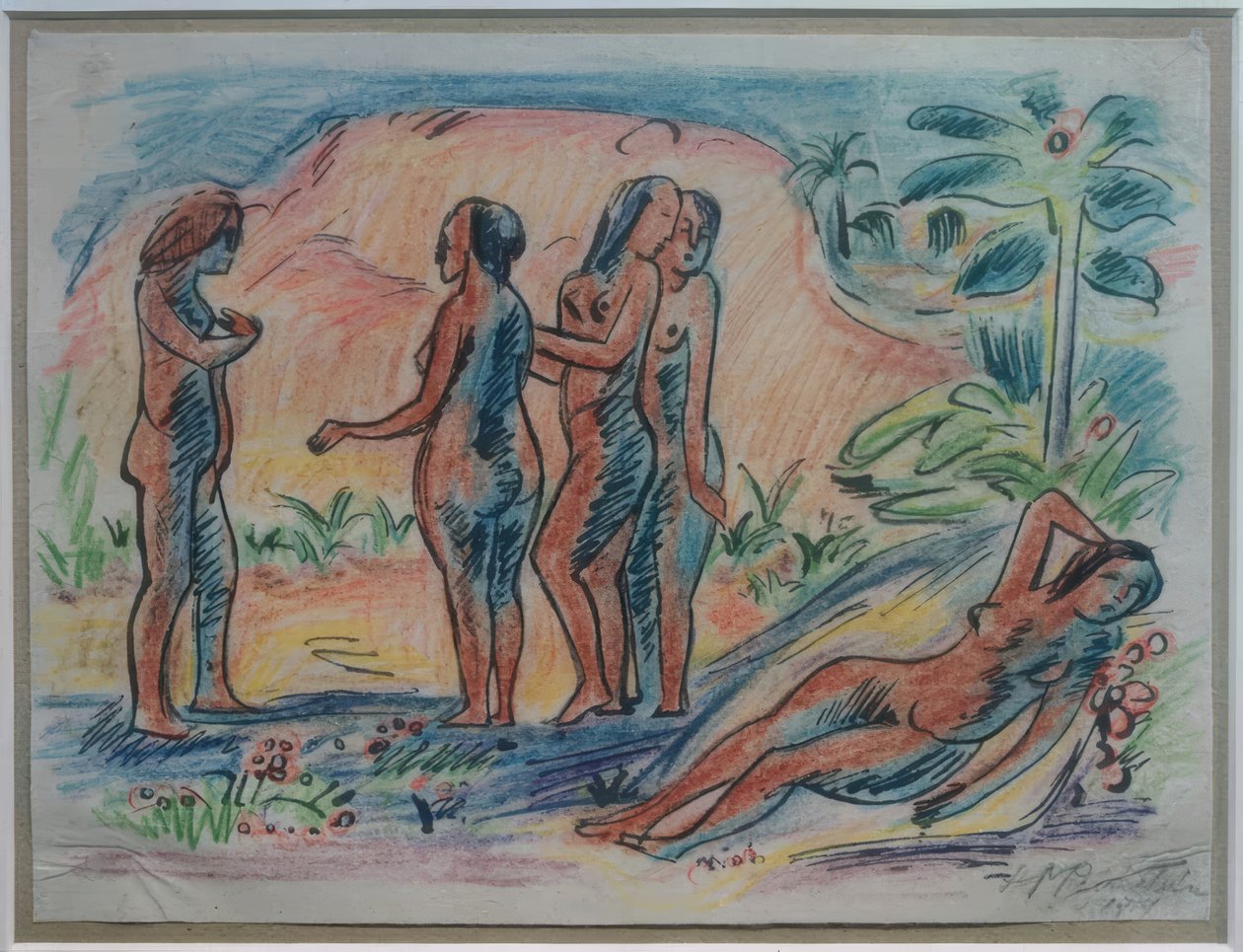 Reisebilder Italia - Sørsjøen (kvinner) av Max Pechstein