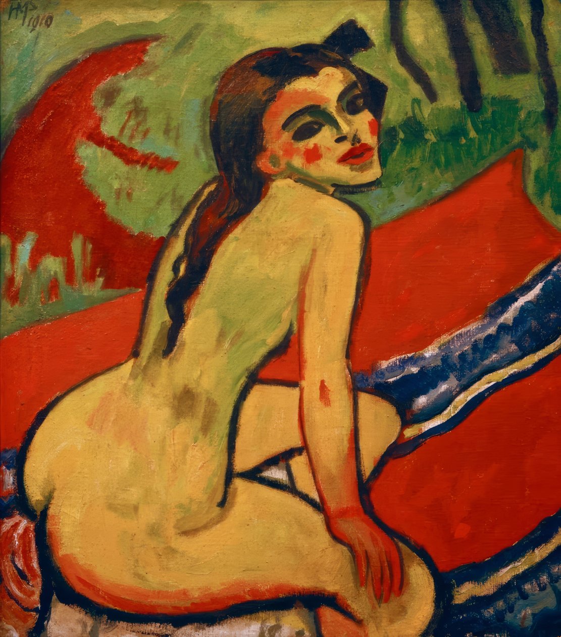 Sittende kvinnelig nakenfigur/1910 av Max Pechstein