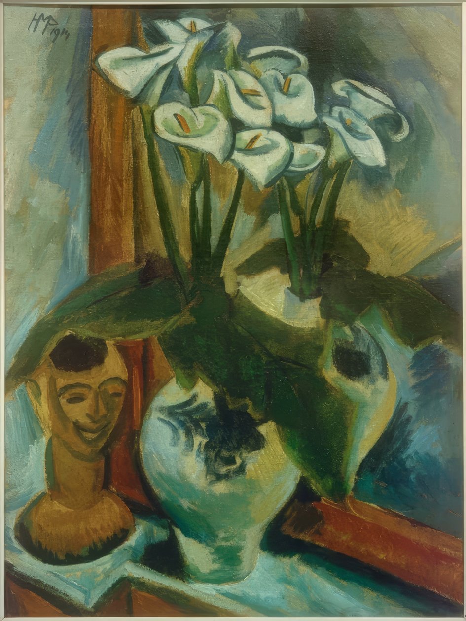 Stilleben med leirehode av Max Pechstein