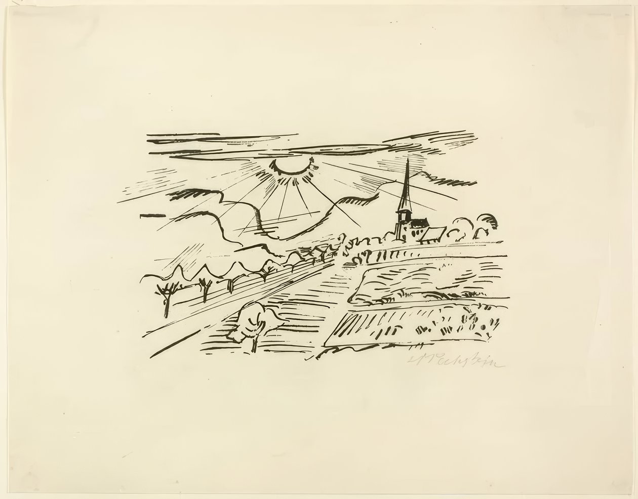 Thüringen, fra Reisebilder: Italia-Sørhavet av Max Pechstein