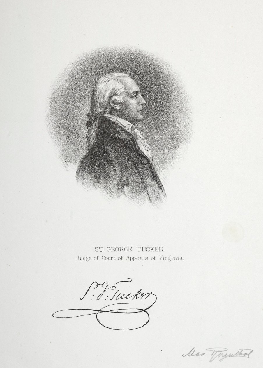 St. George Tucker, dommer ved lagmannsretten i Virginia. av Max Rosenthal