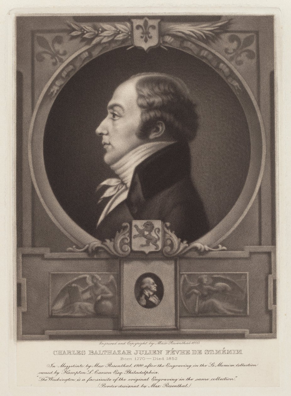 Charles Balthazar Julien Févret de Saint-Mémin av Max Rosenthal, after Charles B. J. Févret de Saint Mémin