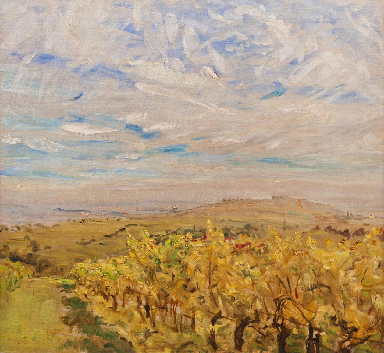 Tidlig høst i Pfalz. Vingårder nær Neukastel, 1927 av Max Slevogt
