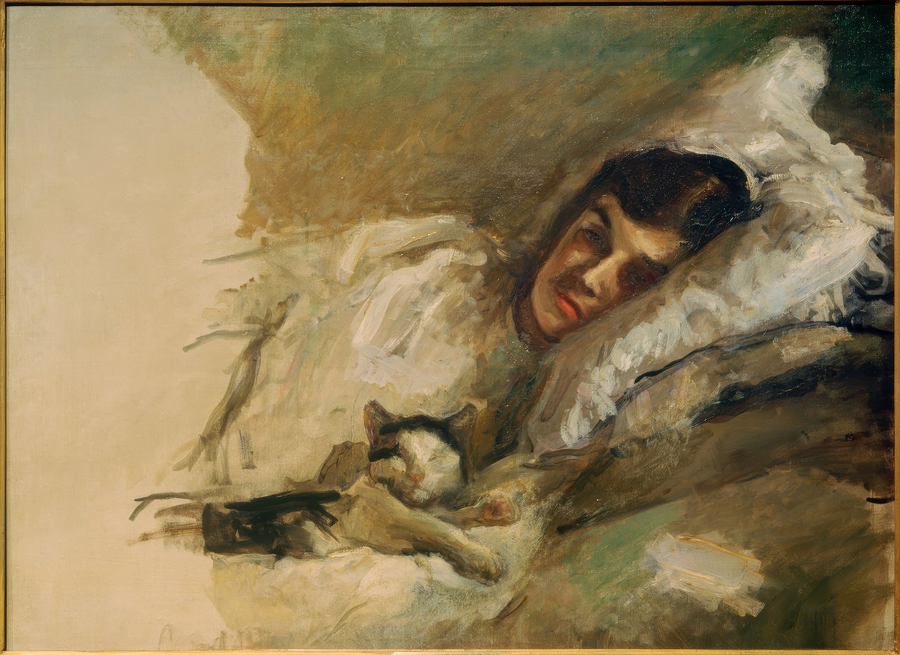 Nini med katt av Max Slevogt