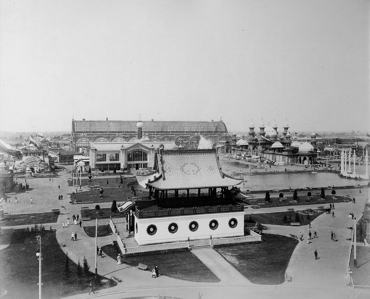 Generell oversikt, All-Russia-utstillingen, Nizhny Novgorod, Russland, 1896. av Maxim Dmitriev