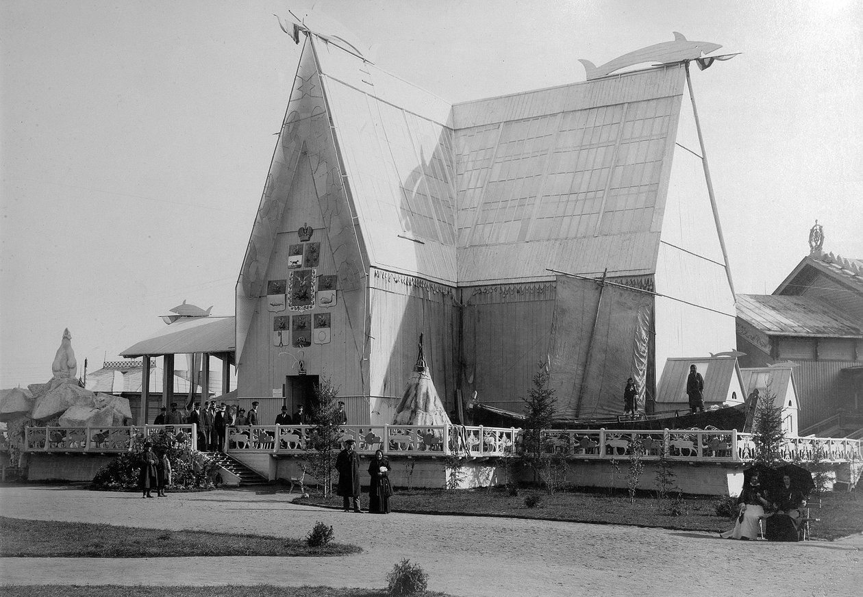 Northern Pavilion, All-Russia-utstillingen, Nizhny Novgorod, Russland, 1896. av Maxim Dmitriev