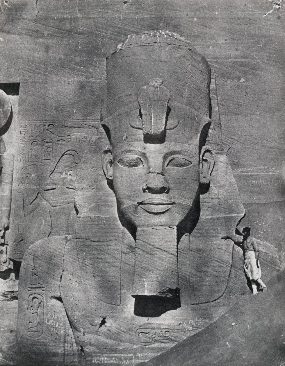 Kolossal statue av Ramesses II i Abu Simbel, 1850 av Maxime Du Camp