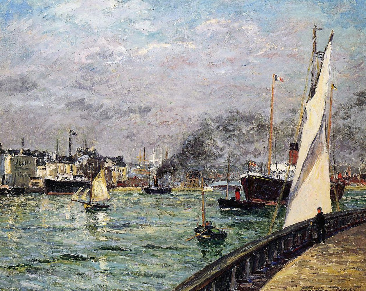 Havnen i Le Havre, Normandie, 1905 av Maxime Emile Louis Maufra