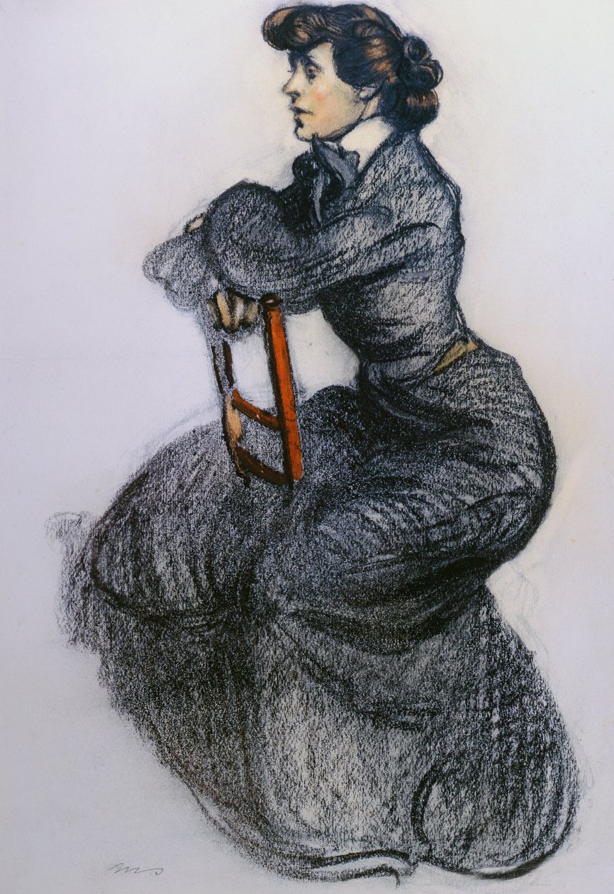 Colette, ca. 1906-7 (kull og pastell) av Maxime Pierre Jules Dethomas