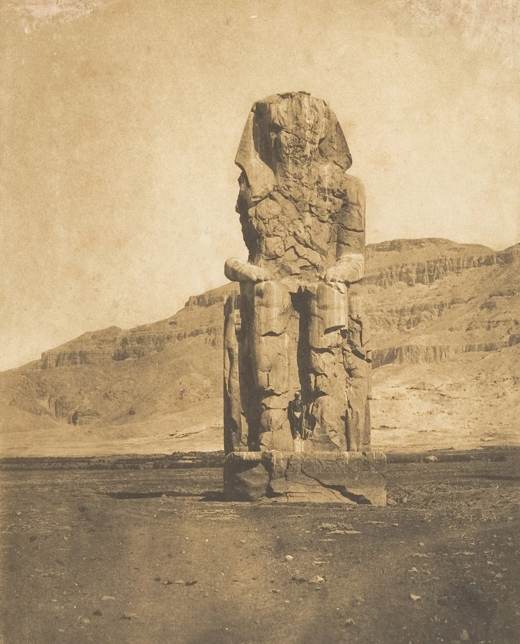 Monolitisk koloss av Amenophis III, i Theben, 1849-50. av Maxime Du Camp