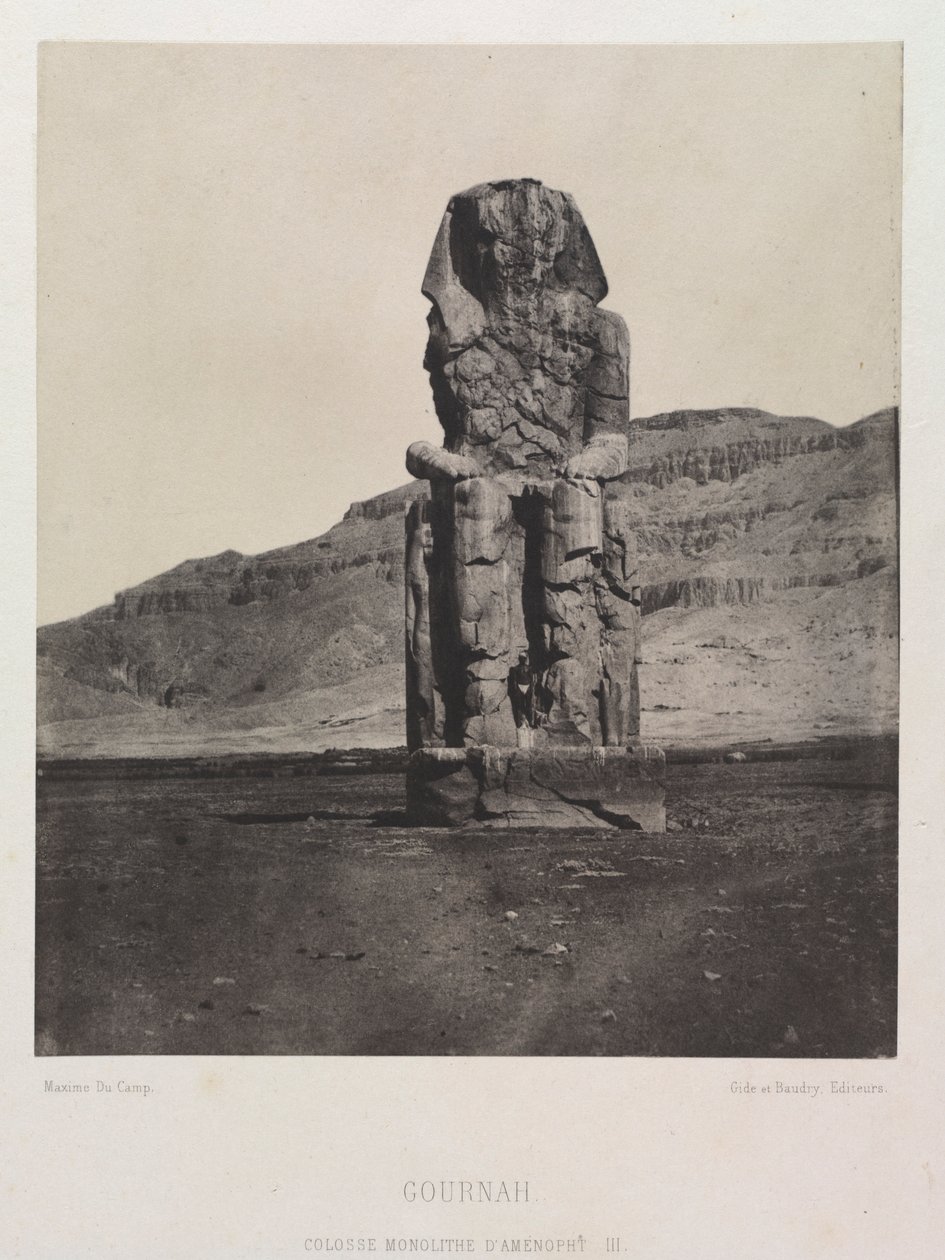 Kolossal monolitt av Amenhotep III, Gurnah, 1849-1851. av Maxime Du Camp