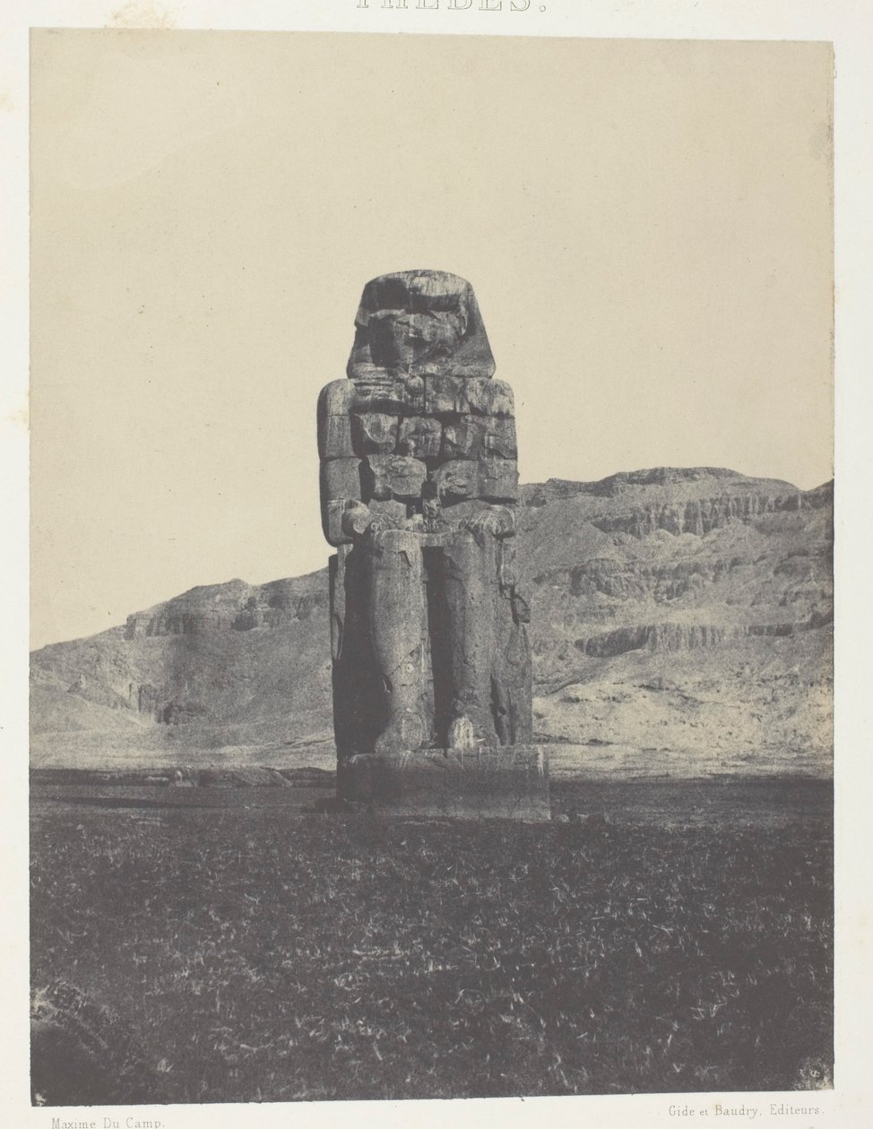 Qurnah, statue av Memnon; Theben av Maxime Du Camp