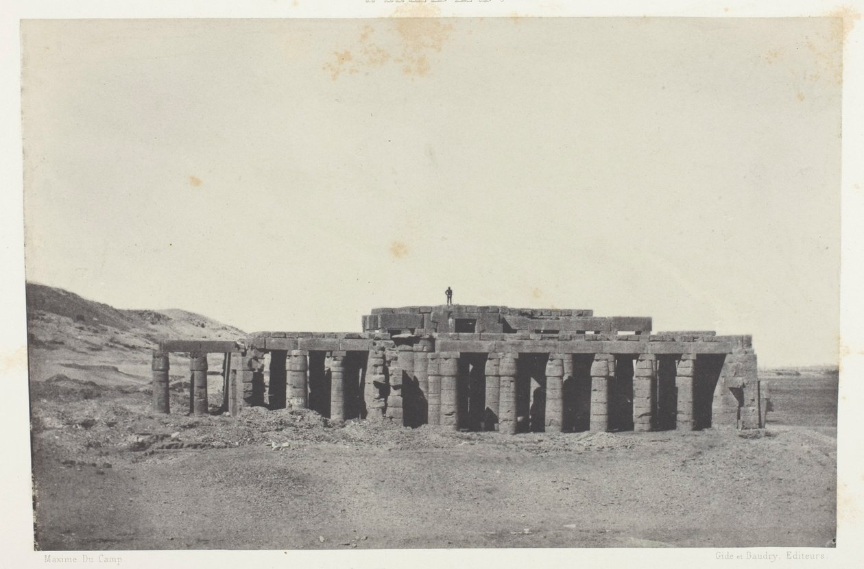Gournah, Osymandias#39; grav; Theben, plate 58 fra albumet «Egypt, Nubia, Palestina og Syria» (1852) av Maxime Du Camp