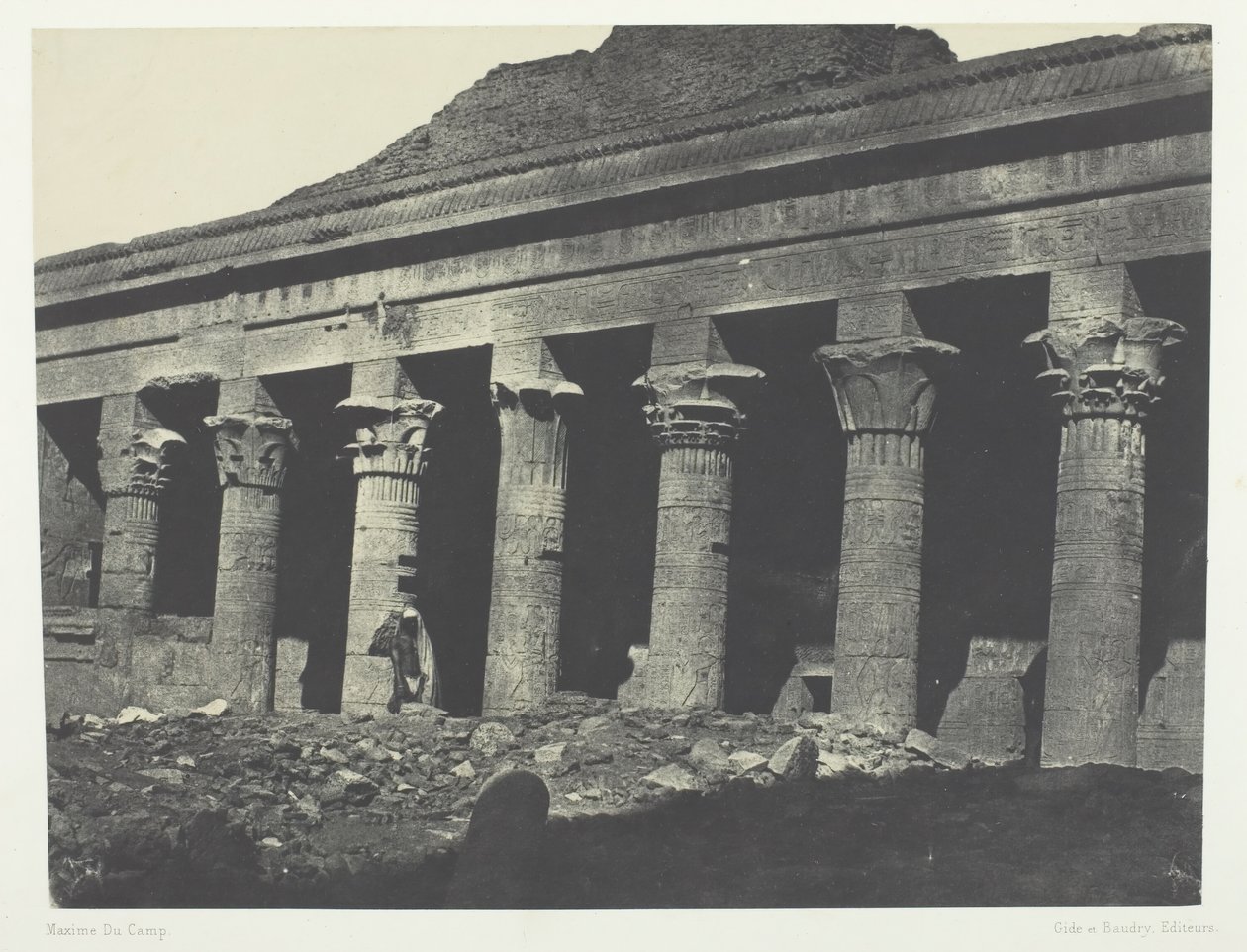 Great Temple of Isis ved Philoe, Oriental Gallery, Nubia, 184951, trykt 1852. av Maxime Du Camp
