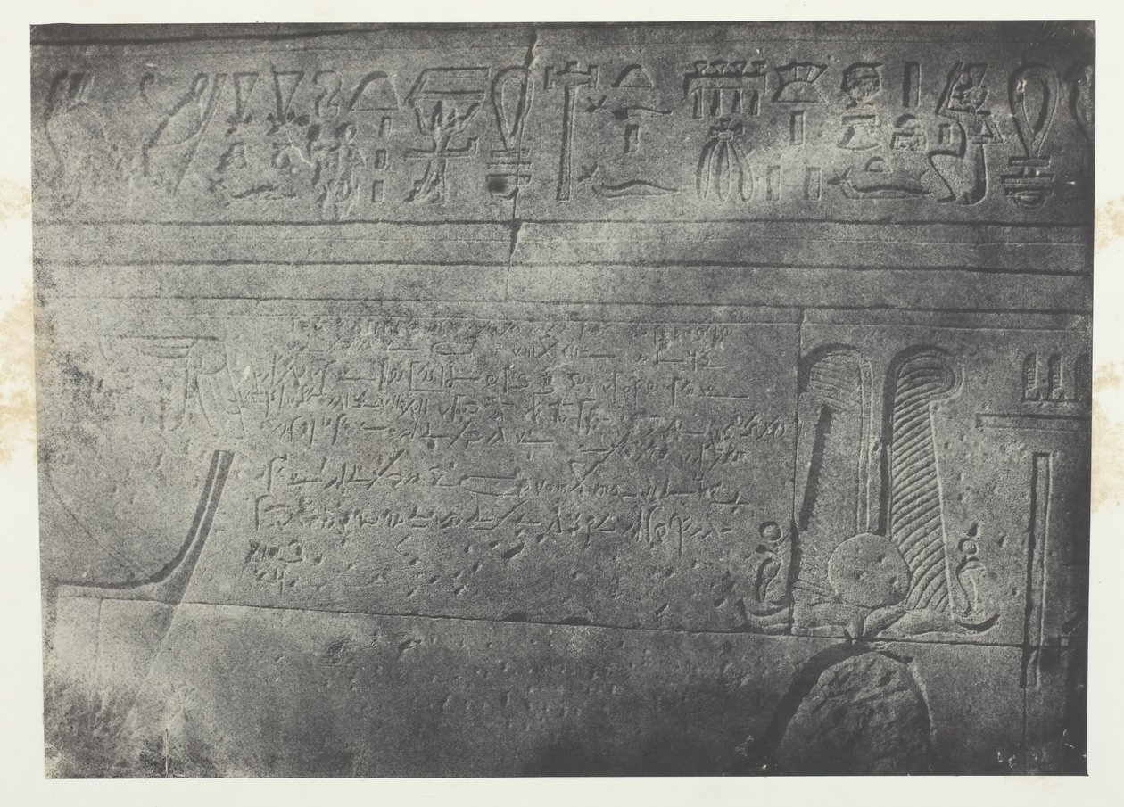Great Temple of Isis at Philoe, Demotic Inscription, Nubia, 184951, trykt 1852. av Maxime Du Camp