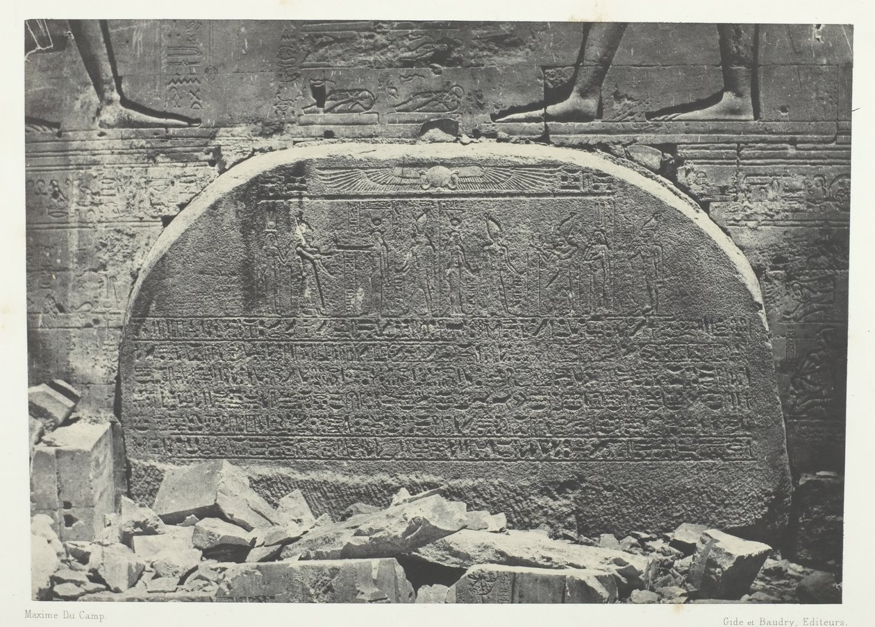 Great Temple of Isis at Philoe, Proscynema Act of Adoration, Nubia, 184951, trykt 1852. av Maxime Du Camp