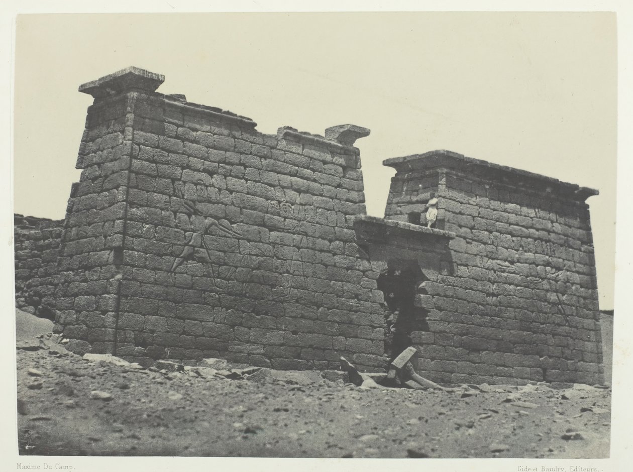 Hémi-Spéos De Séboua, Pylons, Nubia, 184951, trykt 1852. av Maxime Du Camp