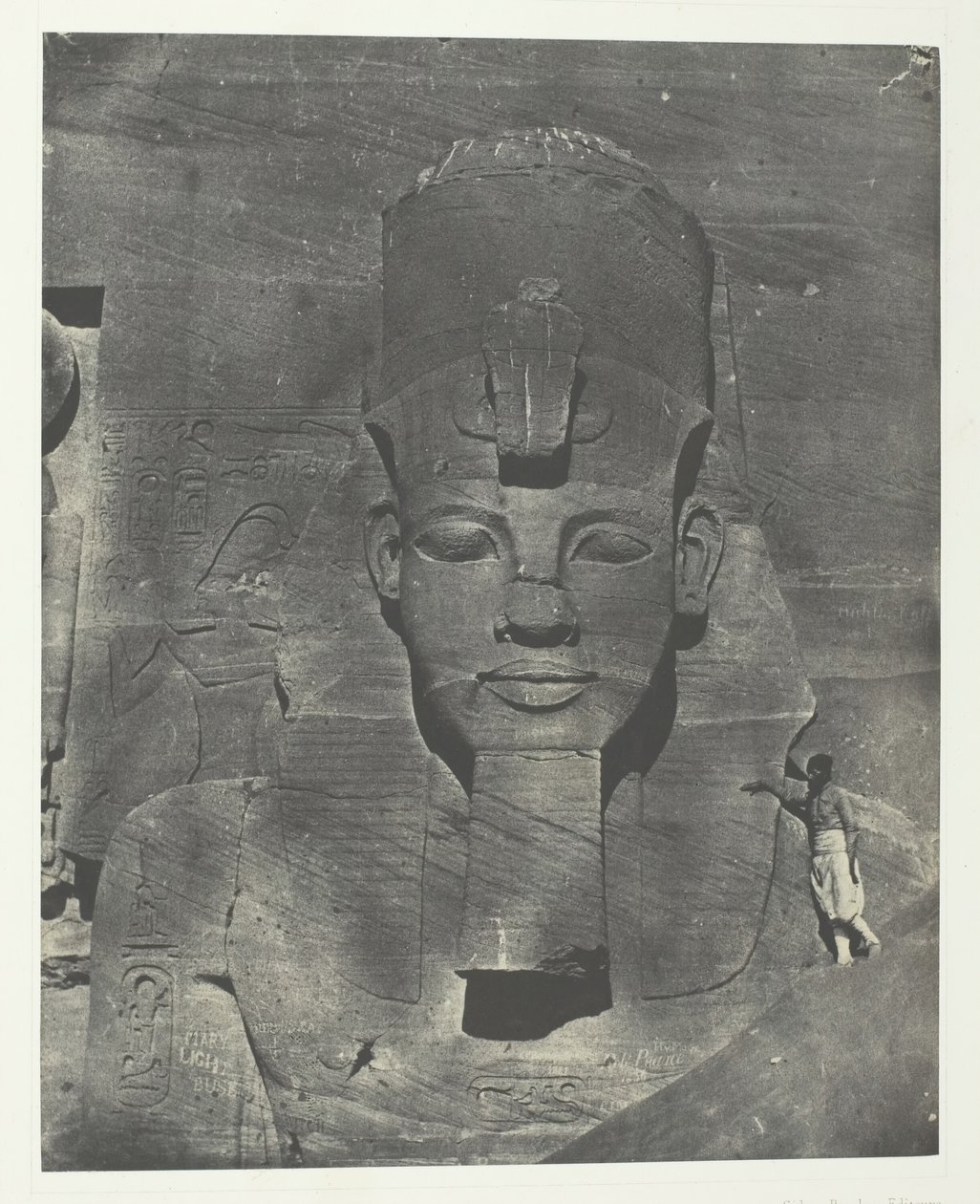 Ibsamboul, Buried Medial Colossus of the Speos of Phre Nubia, Palestine and Syria, 184951, trykt 1852 av Maxime Du Camp