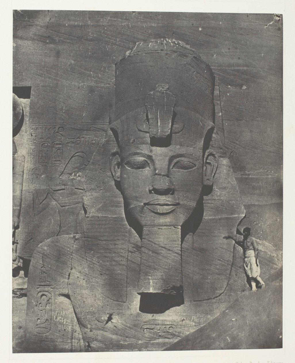Ibsamboul, Medial (begravd) koloss av Speos av Phre Nubia, Palestina og Syria, plate 106 fra albumet quot;Egypt, Nubia, Palestina og Syriaquot; (1852) av Maxime Du Camp