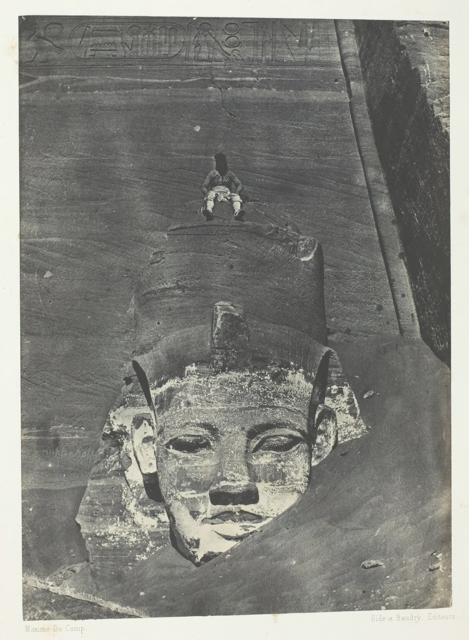 Ibsamboul, Western Colossus Of Spéos De Phrè, Nubia, 184951, trykt 1852. av Maxime Du Camp