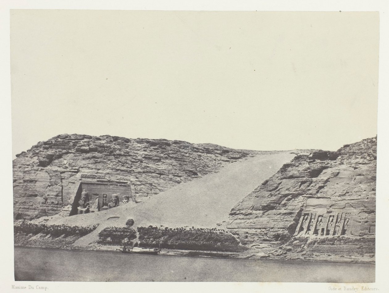 Ibsamboul, De to spéos; Nubia, plate 101 fra albumet «Egypt, Nubia, Palestina og Syria» (1852) av Maxime Du Camp