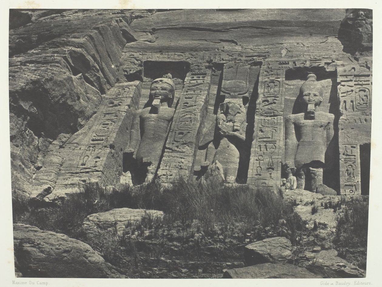 Ibsamboul, den sørlige delen av Speos of Hathor, Nubia, 184951, trykt 1852. av Maxime Du Camp