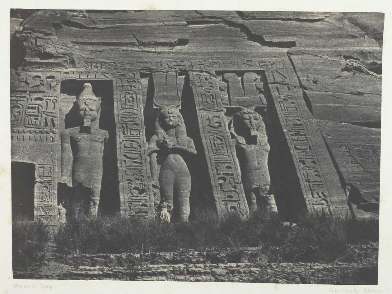 Ibsamboul, Northern Part of the Speos of Hathor, Nubia, 184951, trykt 1852. av Maxime Du Camp