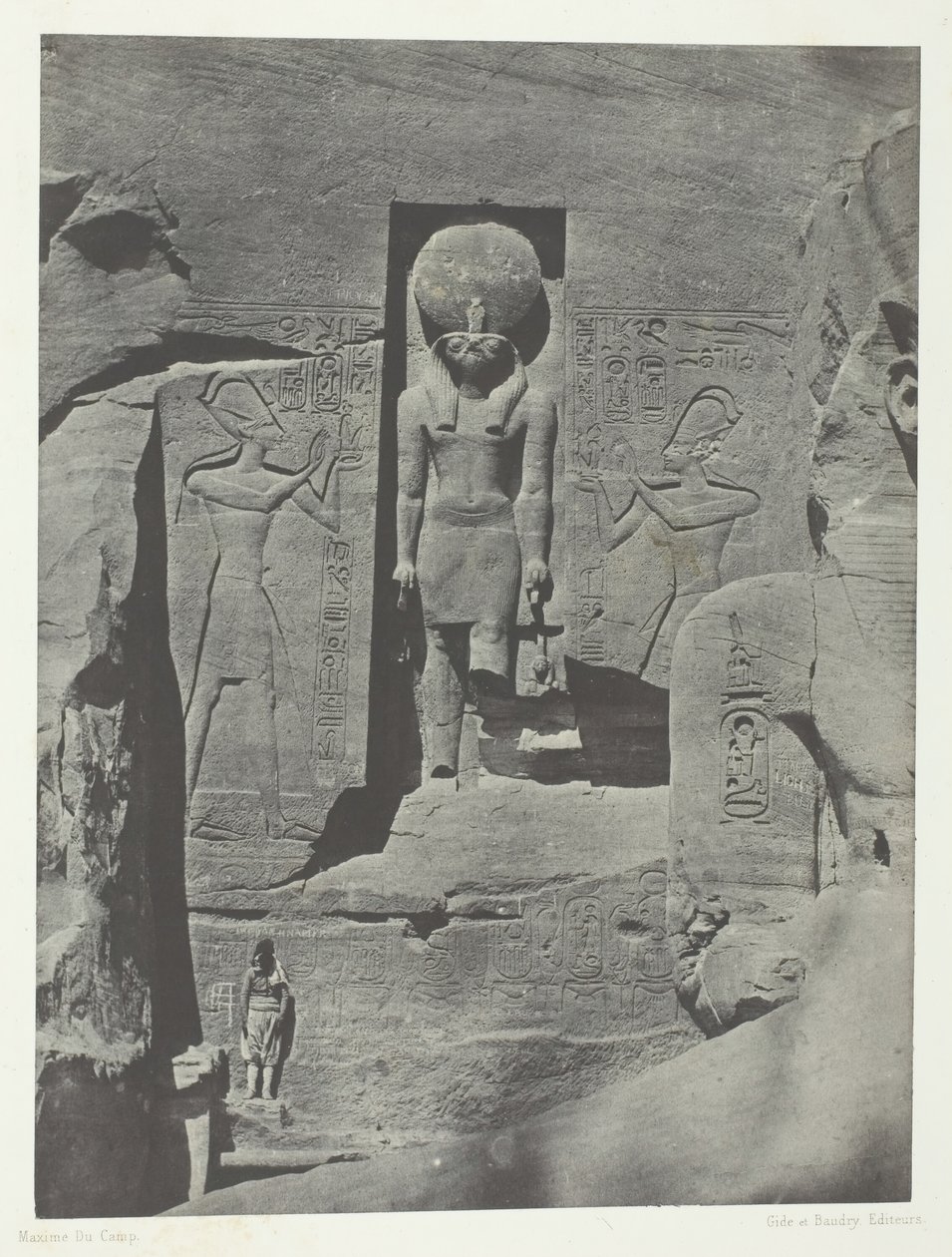 Ibsamboul, Sculptures of the Entrance to the Speos of Phrè, Nubia, 184951, trykt 1852. av Maxime Du Camp