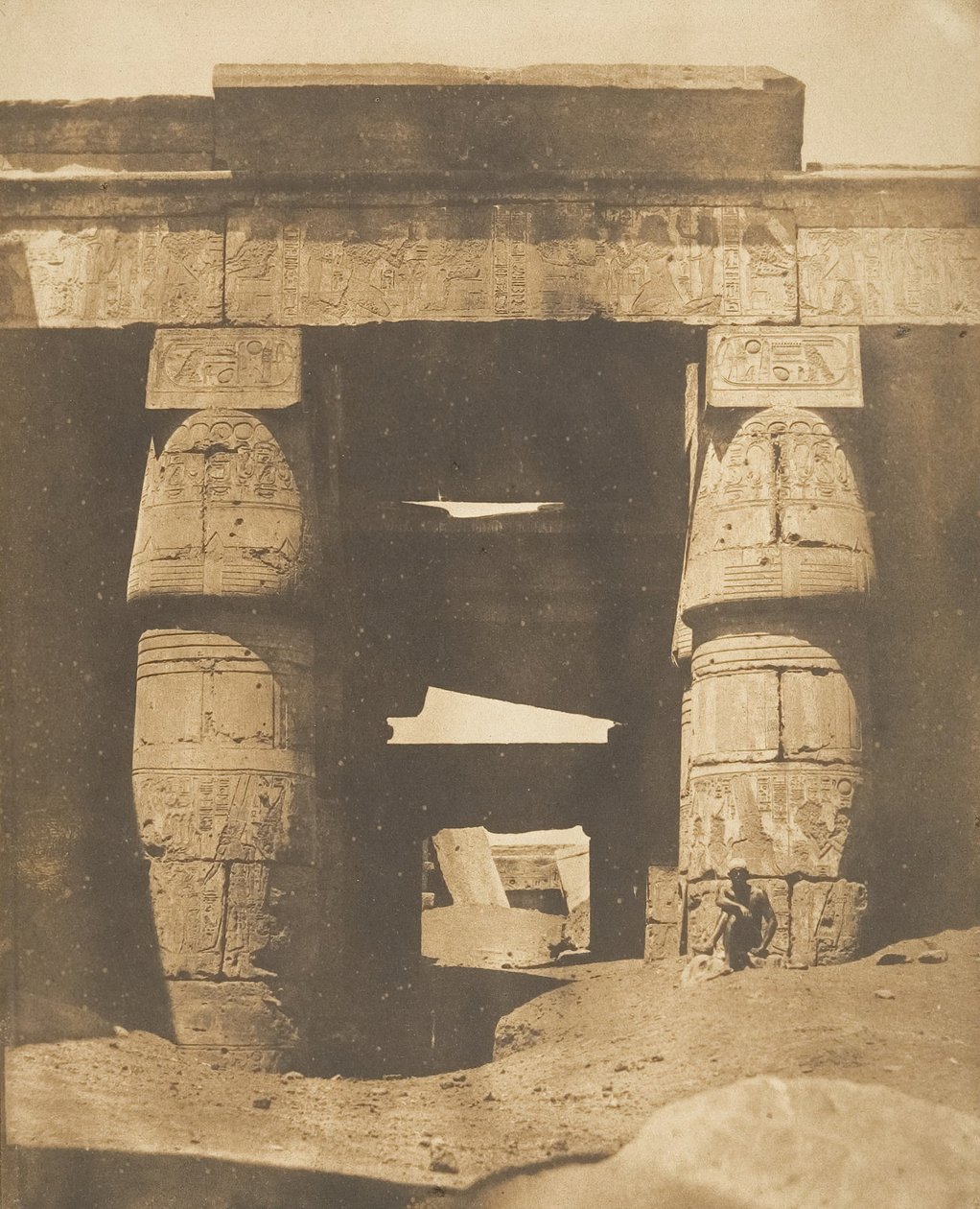 Interiør av Temple of Khons, i Karnac, Theben, 1849-50. av Maxime Du Camp