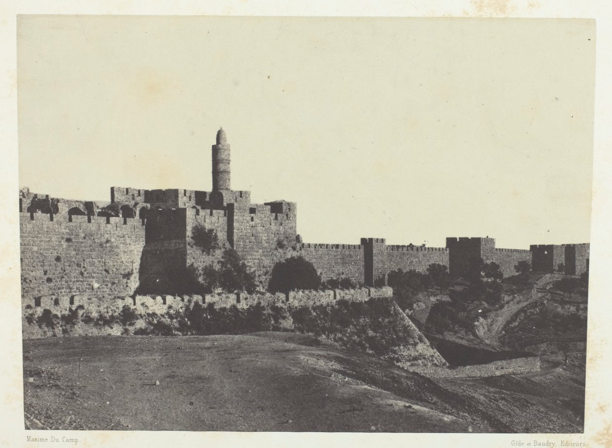 Jerusalem, den vestlige delen av murene; Palestina av Maxime Du Camp