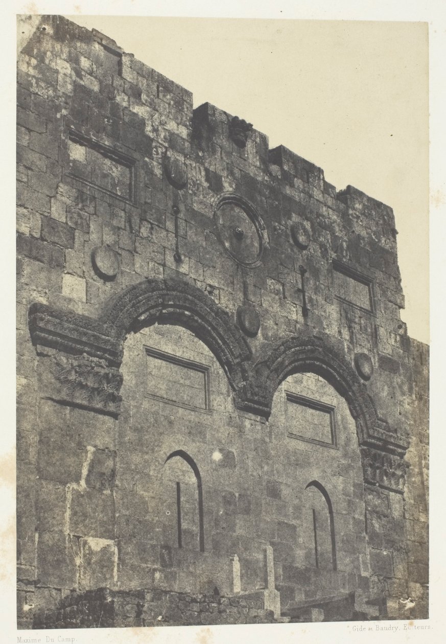 Jerusalem, Golden Gate (Bab-El-Daharieh); Palestina av Maxime Du Camp