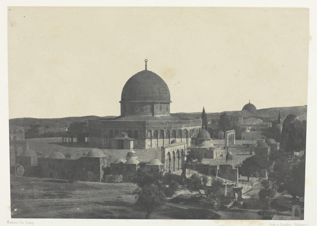 Jerusalem, moskeen i Omar, Palestina, 184951, trykt 1852. av Maxime Du Camp