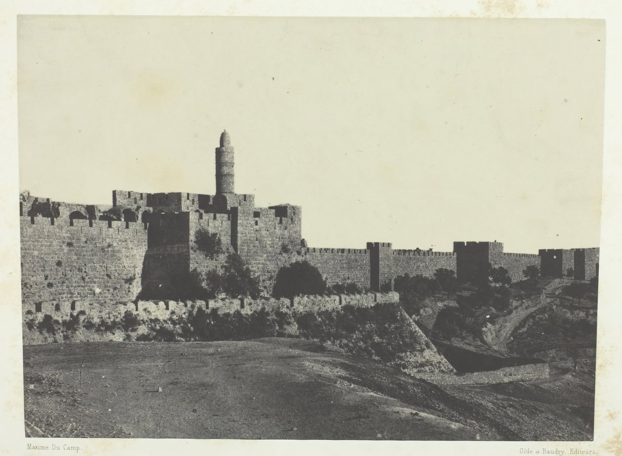 Jerusalem, Vestmurene, Palestina, 184951, trykt 1852. av Maxime Du Camp