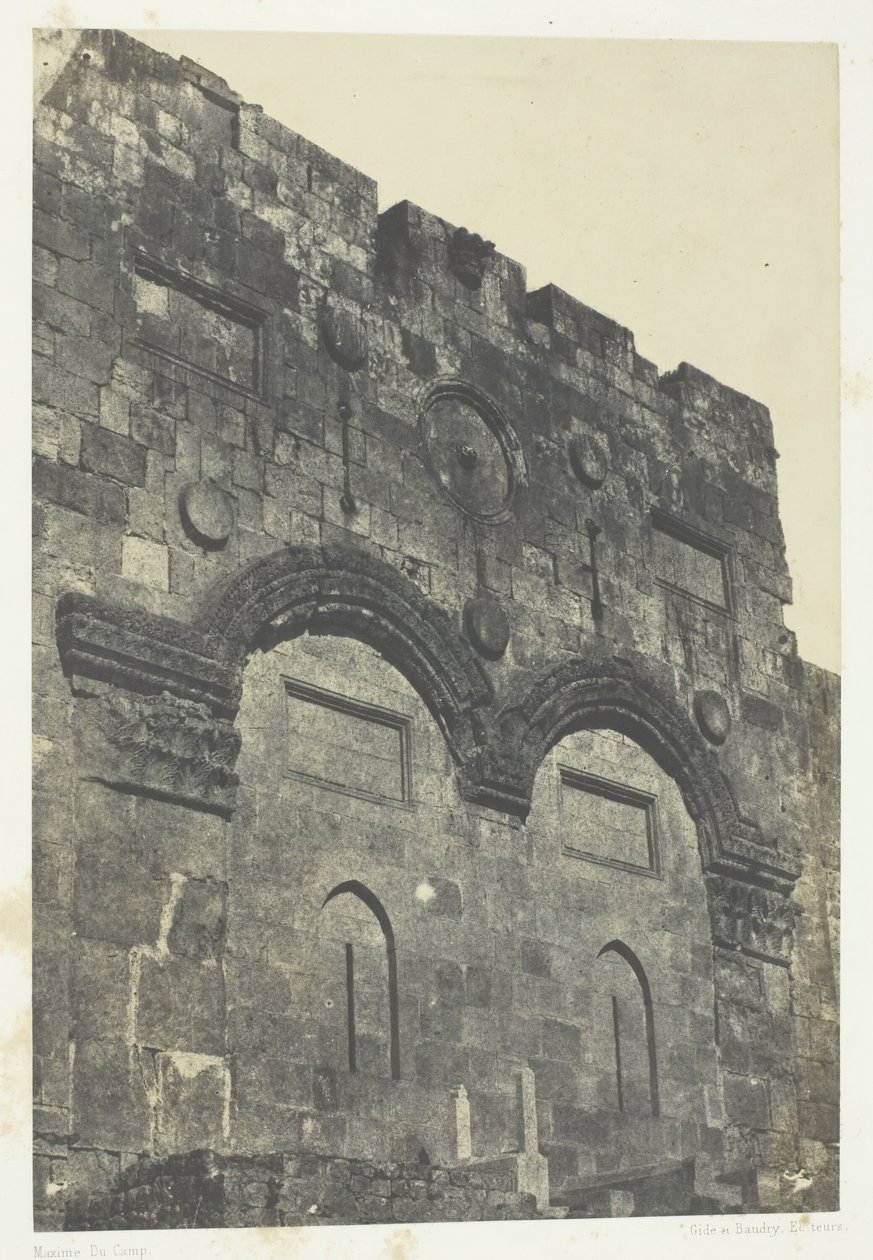 Jerusalem, Golden Gate Bab-El-Daharieh, Palestina, 184951, trykt 1852. av Maxime Du Camp
