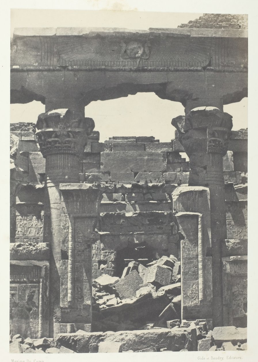 Kalabscheh, Porte du Pronaos, Nubie, 184951, trykt 1852. av Maxime Du Camp