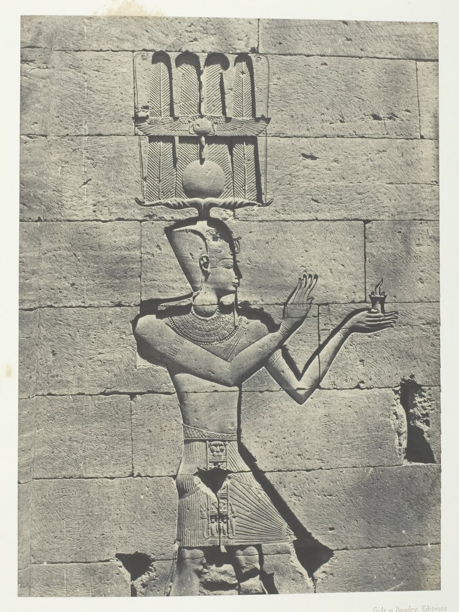 Kalabscheh, Skulpturer fra bakfasaden til tempelet, Nubia, 184951, trykt 1852. av Maxime Du Camp