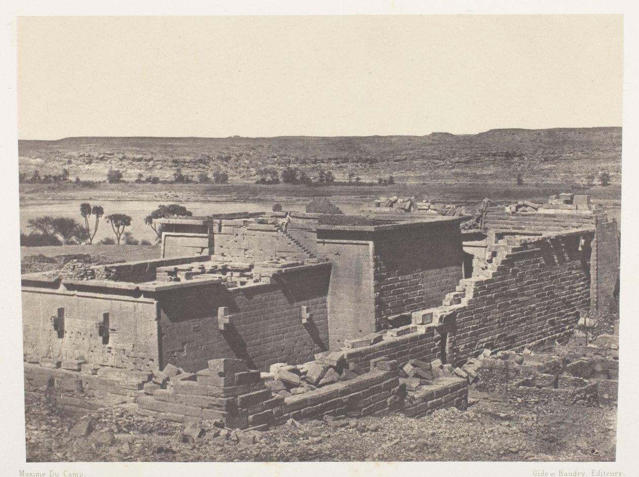 Kalabscheh, generell utsikt over Kalabscheh-tempelet (Talmis); Nubia av Maxime Du Camp