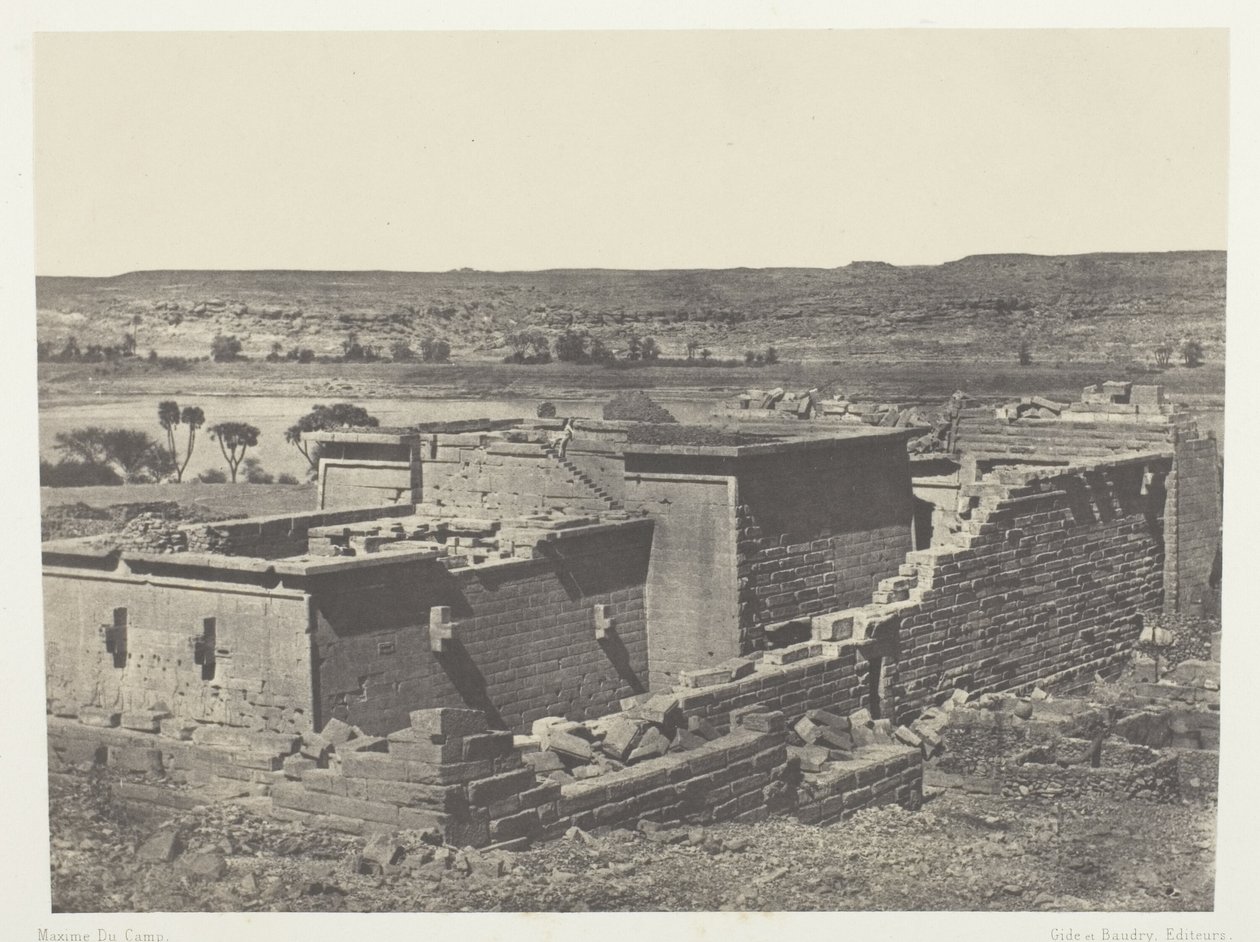Kalabscheh, generell utsikt over Kalabscheh-tempelet (Talmis); Nubia av Maxime Du Camp
