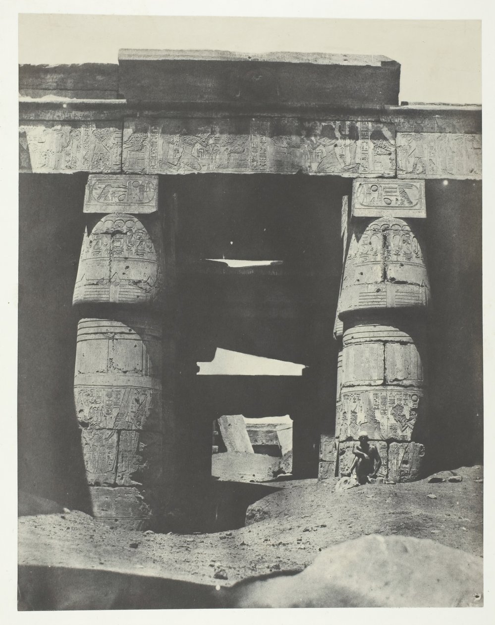 Karnak, Portico of Temple of Khons, Theben, 184951, trykt 1852. av Maxime Du Camp