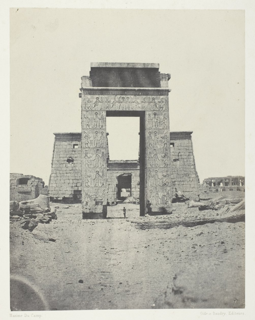 Karnak, Propylone fra Temple of Khons; Theben av Maxime Du Camp