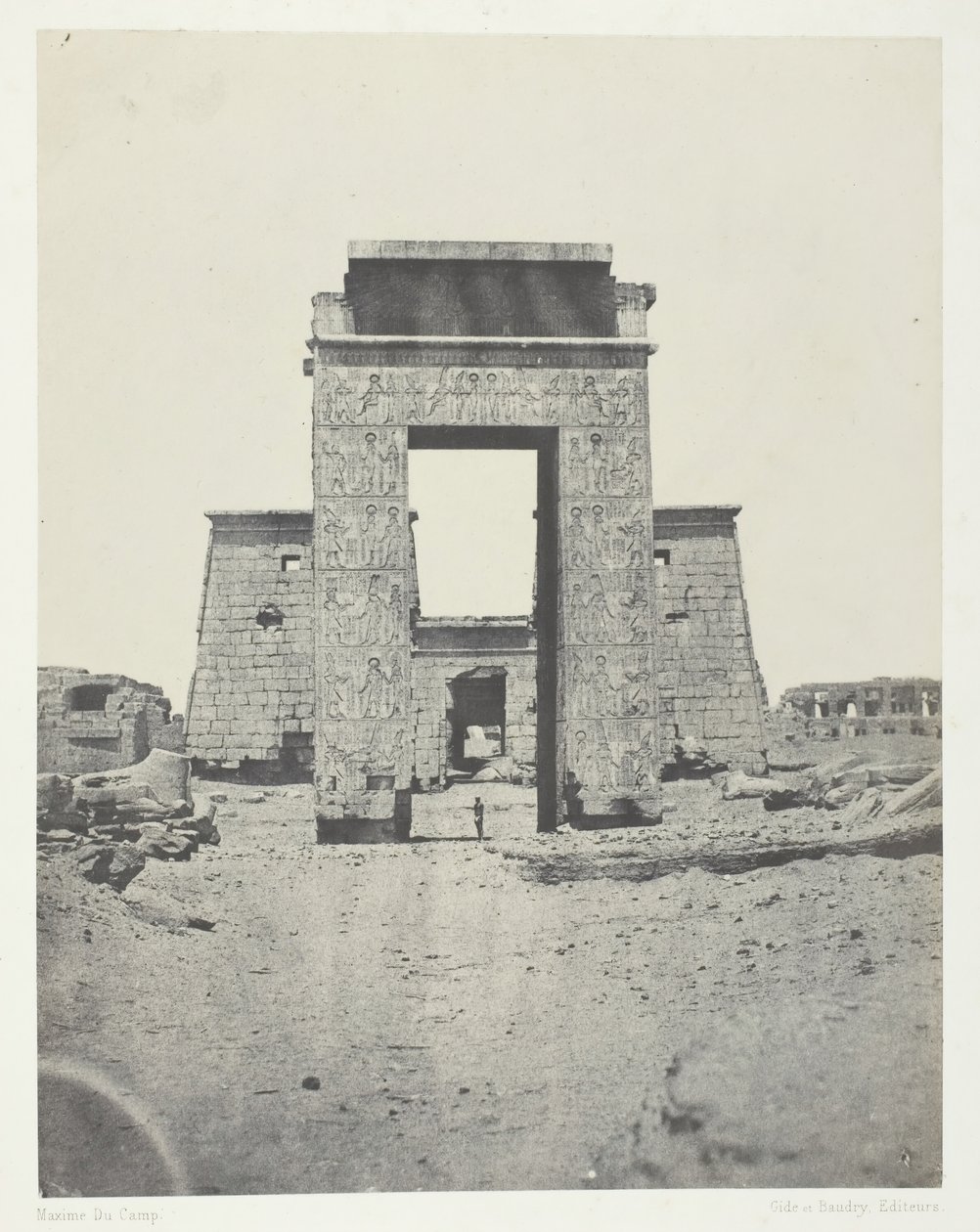 Karnak, Propylone fra Temple of Khons, Theben, 184951, trykt 1852. av Maxime Du Camp