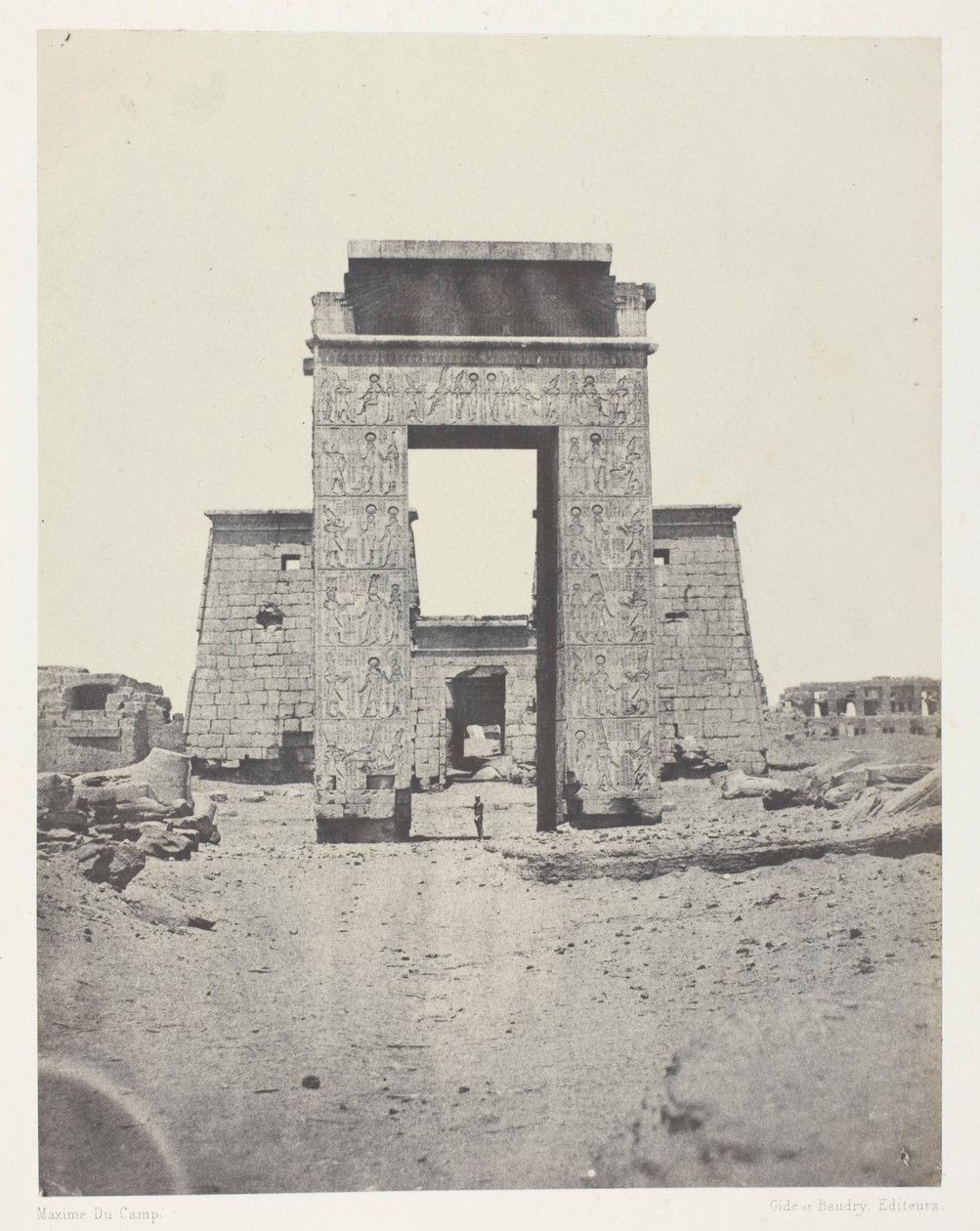 Karnak, Propylone fra Temple of Khons; Theben av Maxime Du Camp