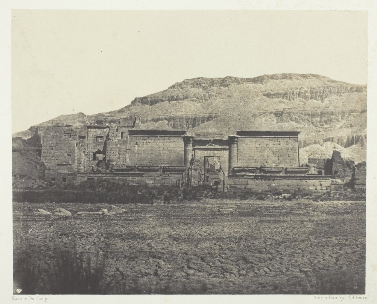 Medinet-Habou, generell utsikt over Rines, Theben av Maxime Du Camp
