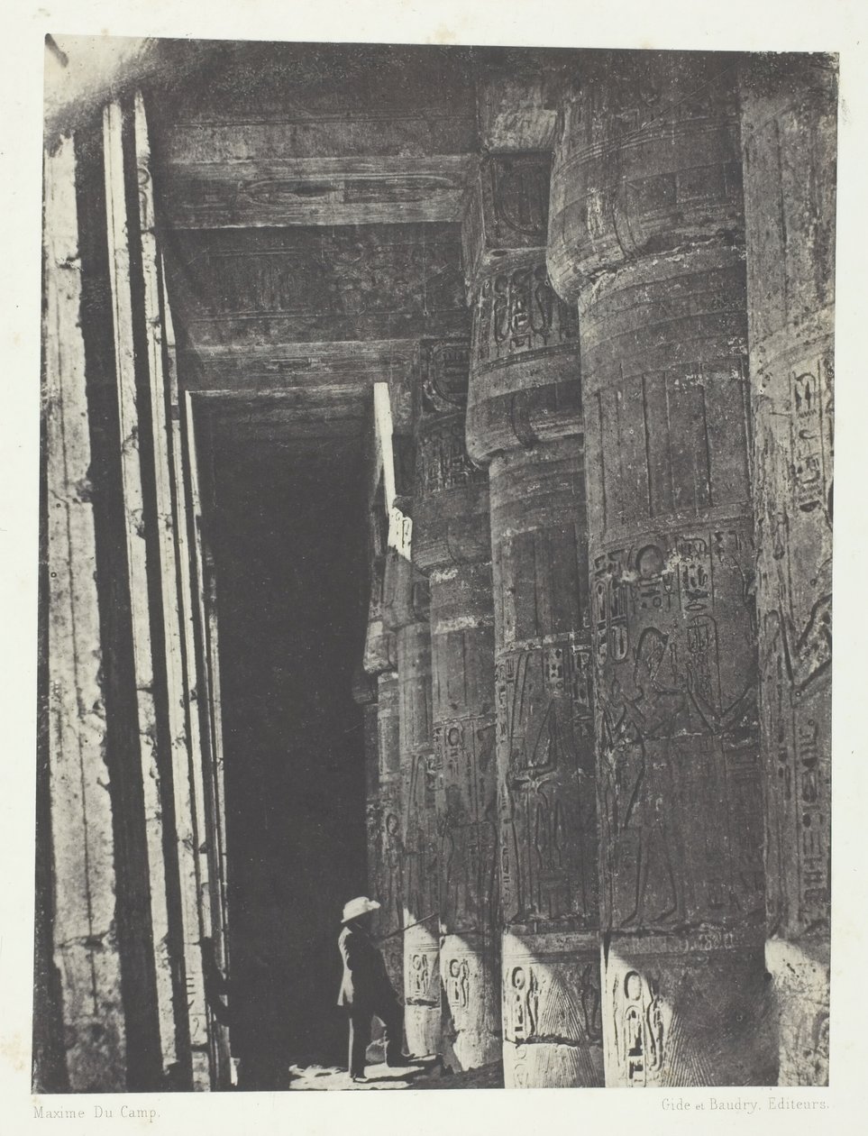 Medinet-Habou, Gallery of the Palace of Ramses-Méiamoun, Theben, 184951, trykt 1852. av Maxime Du Camp