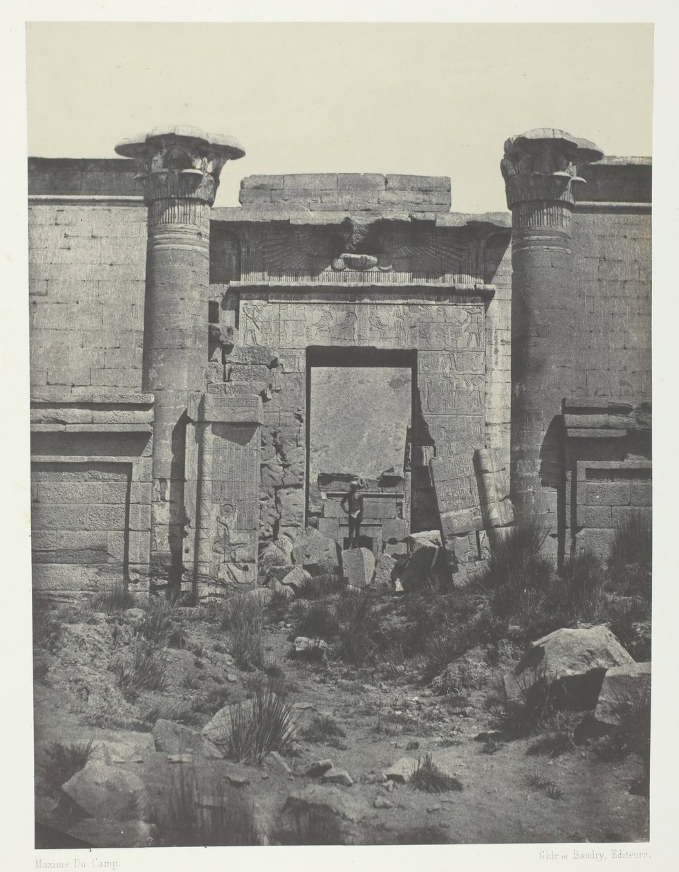 Medinet-Habou, Propylaea of ​​Thutmoseum, Theben, 184951, trykt 1852. av Maxime Du Camp