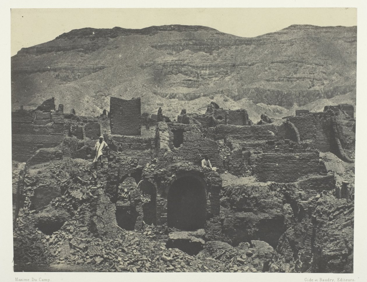 Medinet-Habou, ruinene av byen Papa; Theben av Maxime Du Camp